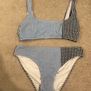 Aerie Blue Plaid Bikini Set